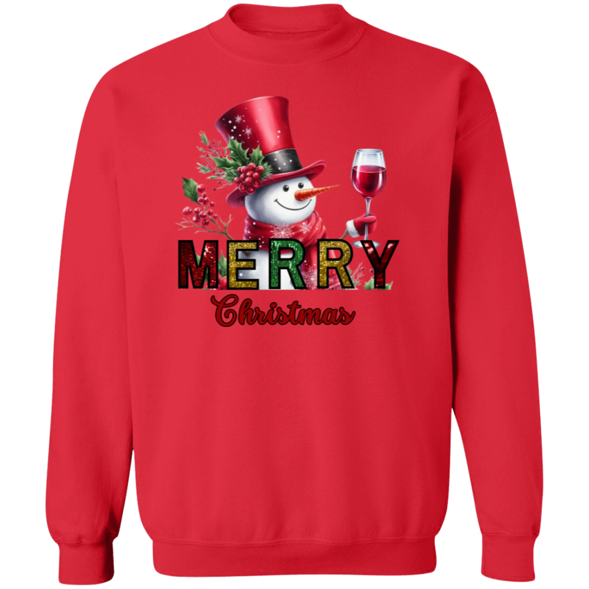 Wine Lovers Christmas Crewneck Pullover Sweatshirt