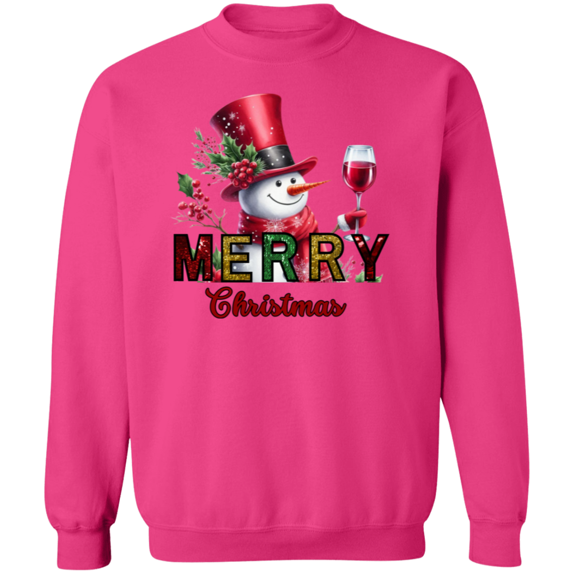 Wine Lovers Christmas Crewneck Pullover Sweatshirt