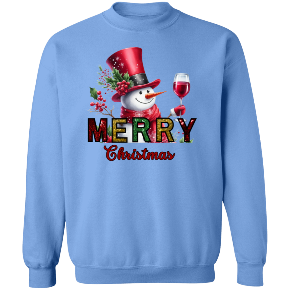 Wine Lovers Christmas Crewneck Pullover Sweatshirt