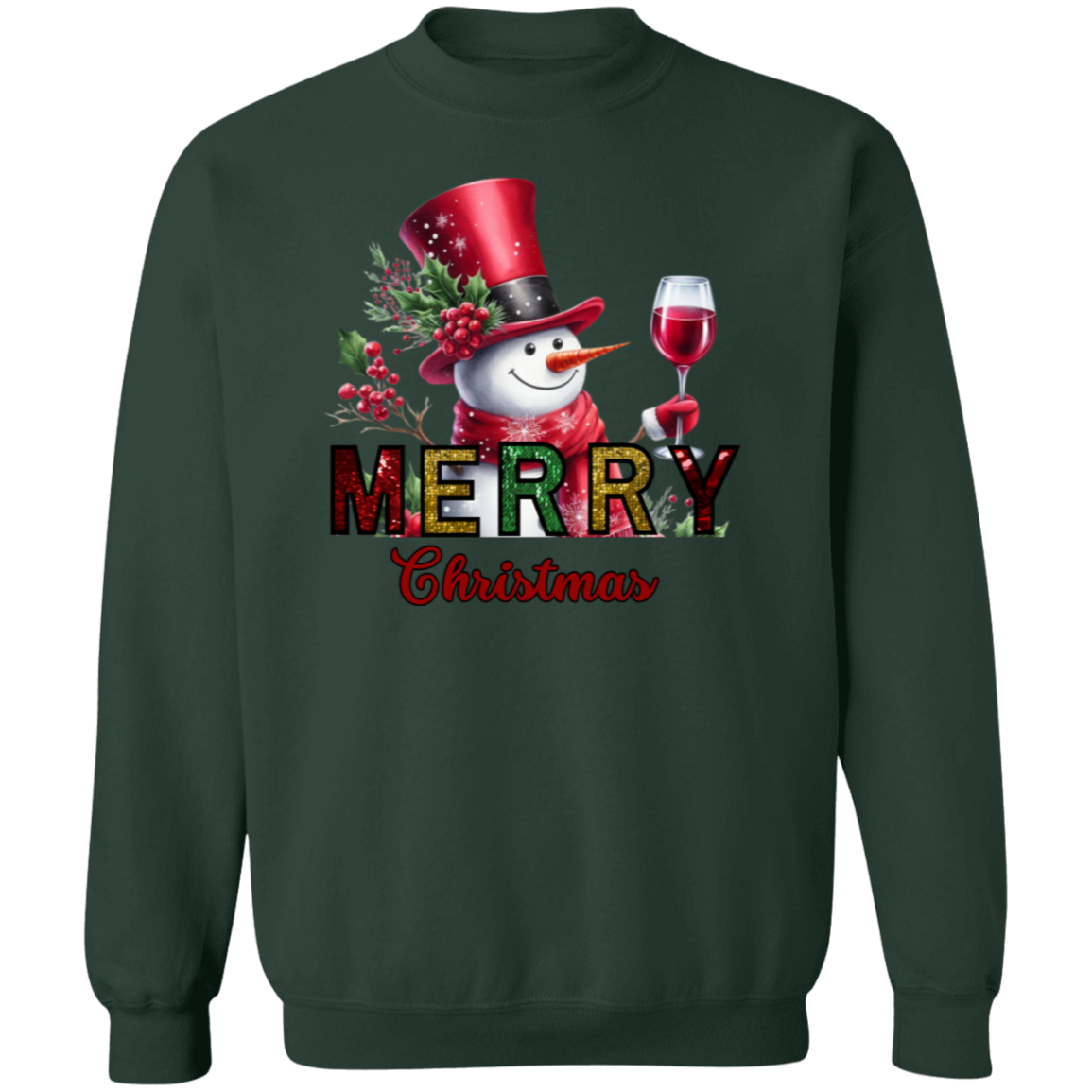 Wine Lovers Christmas Crewneck Pullover Sweatshirt