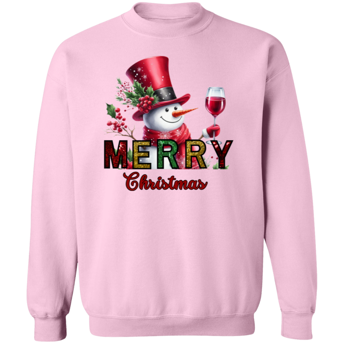 Wine Lovers Christmas Crewneck Pullover Sweatshirt