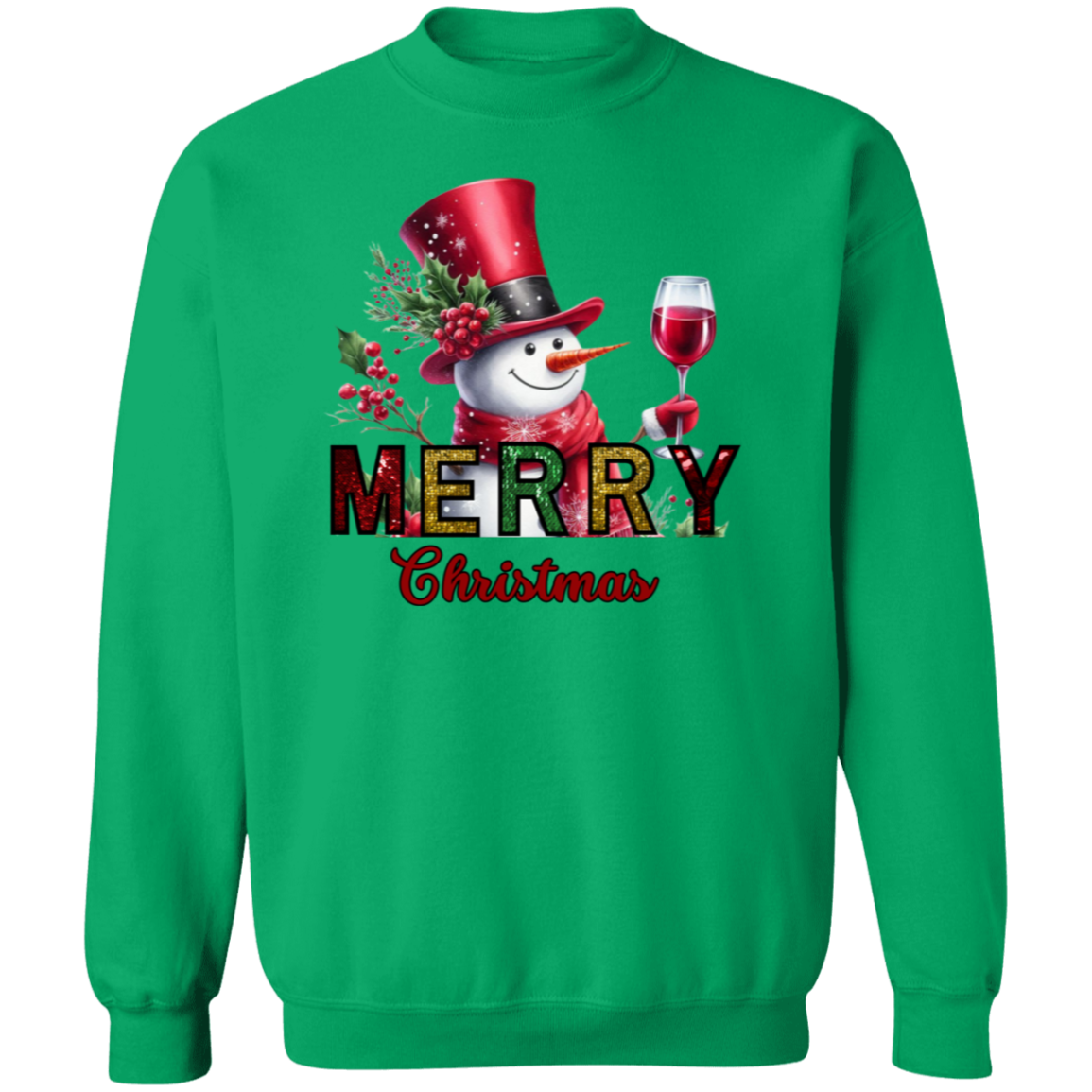 Wine Lovers Christmas Crewneck Pullover Sweatshirt