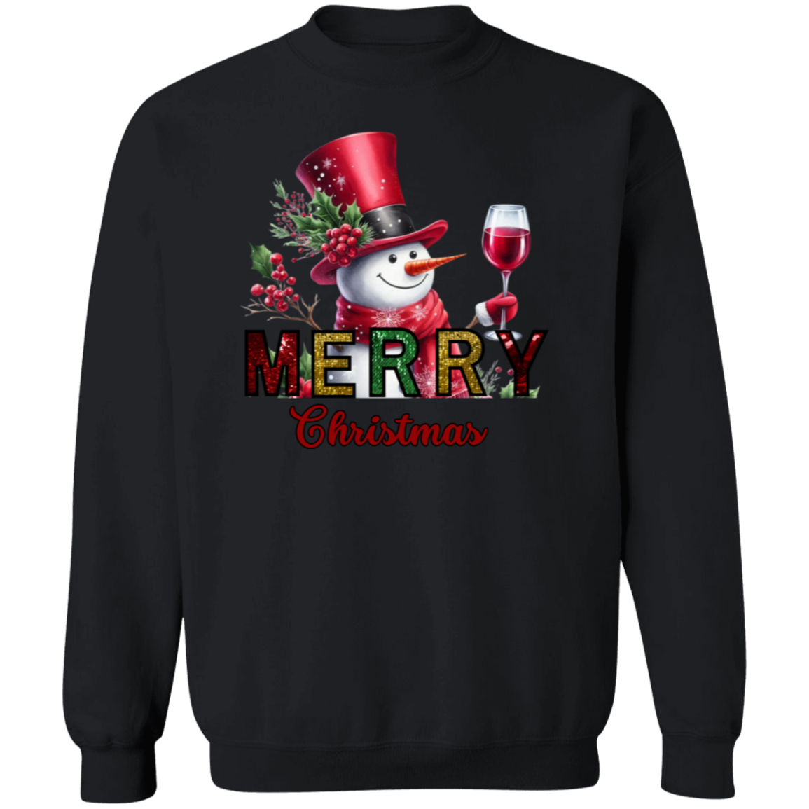 Wine Lovers Christmas Crewneck Pullover Sweatshirt