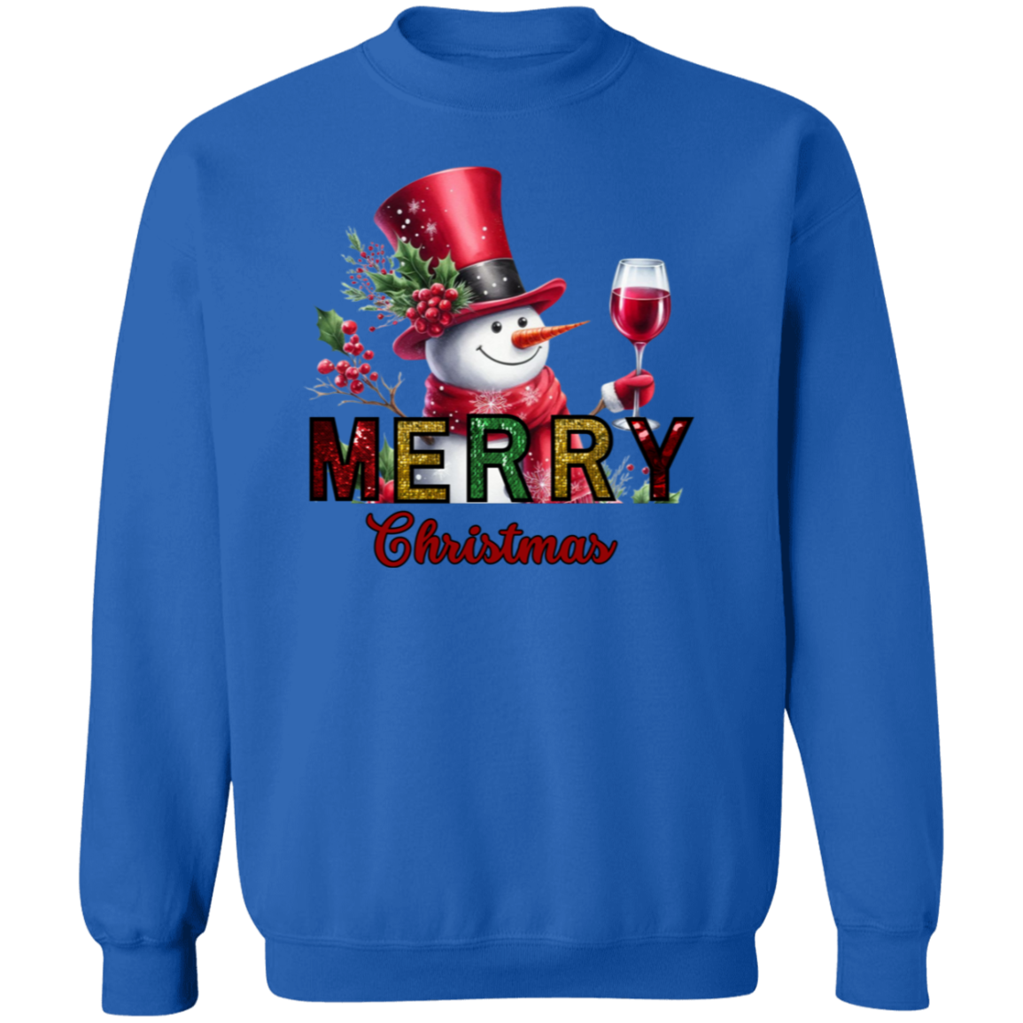 Wine Lovers Christmas Crewneck Pullover Sweatshirt