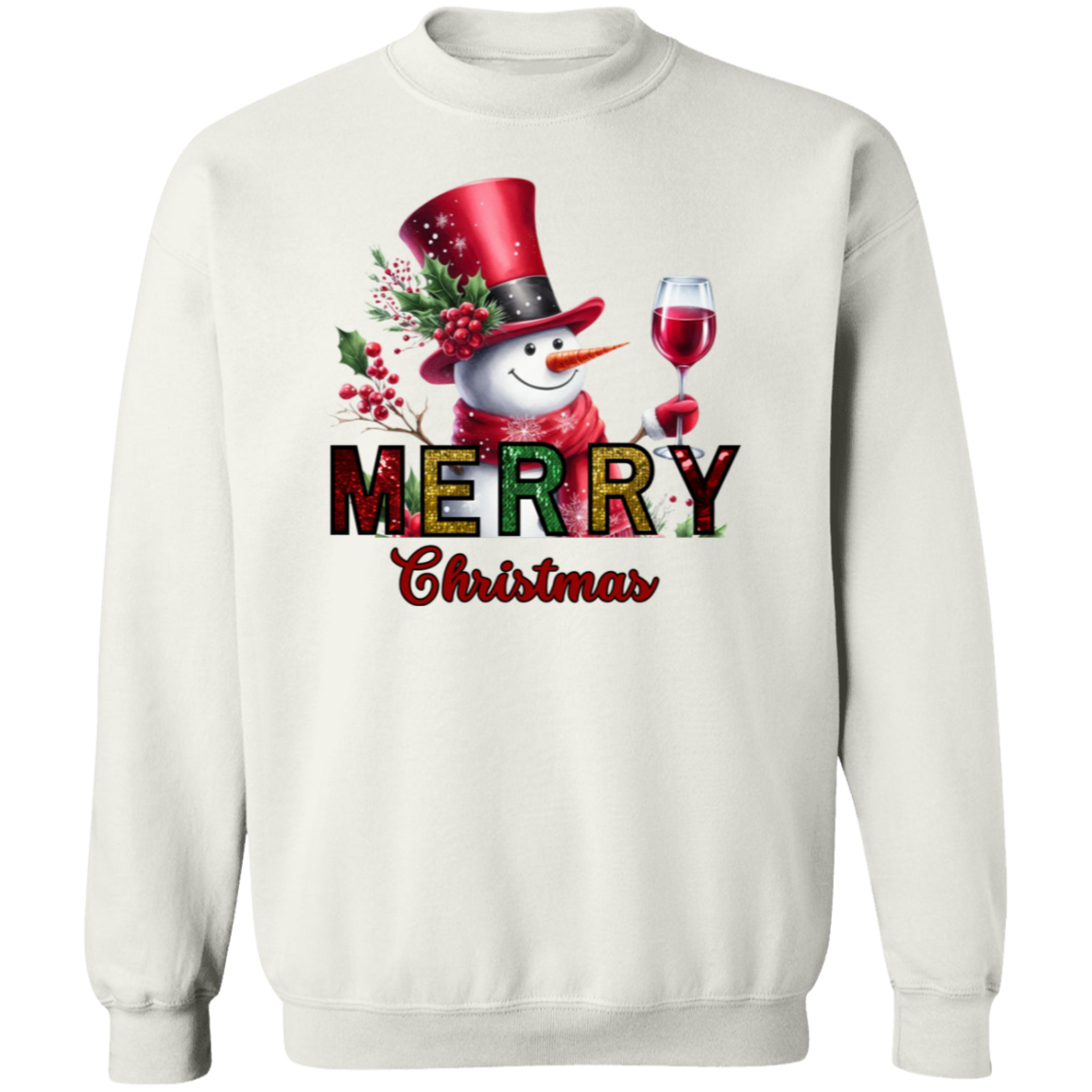 Wine Lovers Christmas Crewneck Pullover Sweatshirt