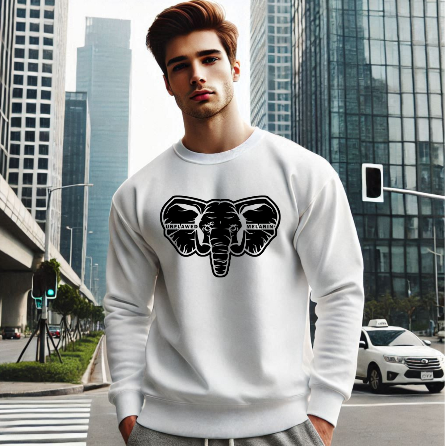 Unflawed Melanin Signature Crewneck Pullover Sweatshirt